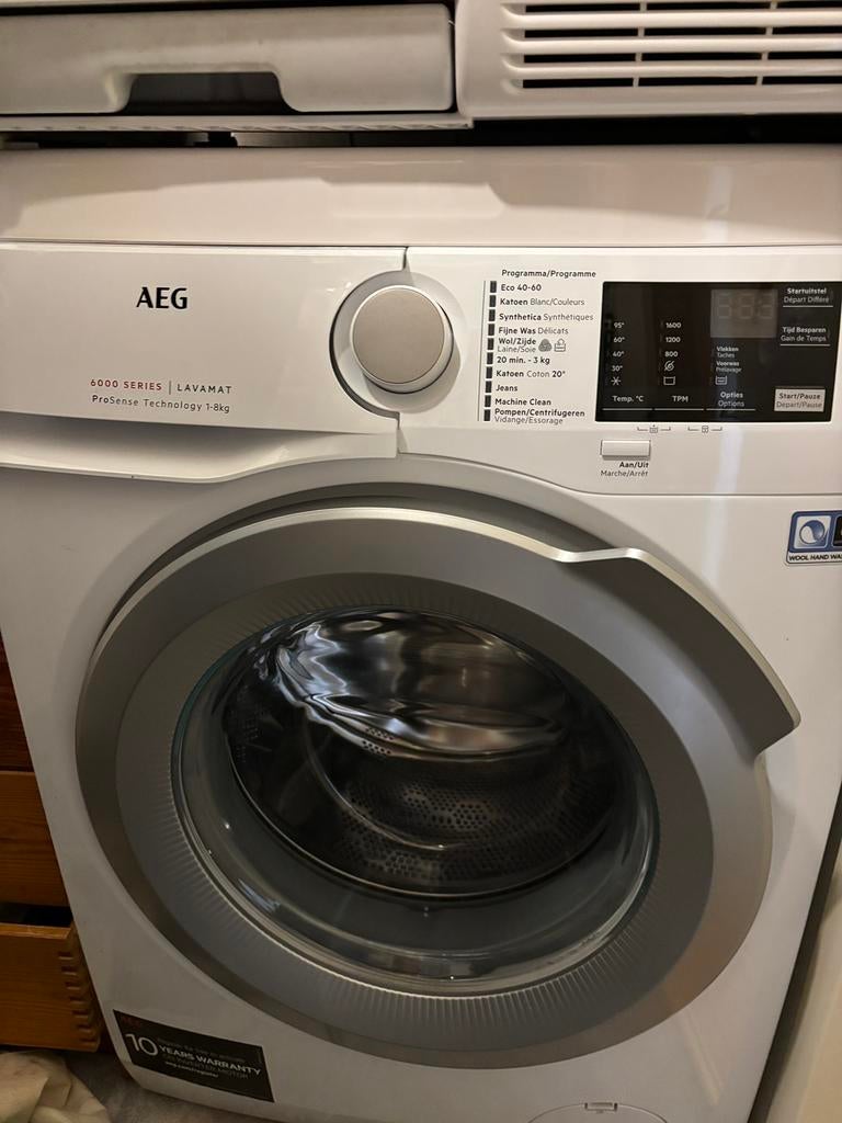 AEG wasmachine 8KG / 1600 toeren – nette staat, Witgoed en Apparatuur, Wasmachines, Zo goed als nieuw, 6 tot 8 kg, 85 tot 90 cm
