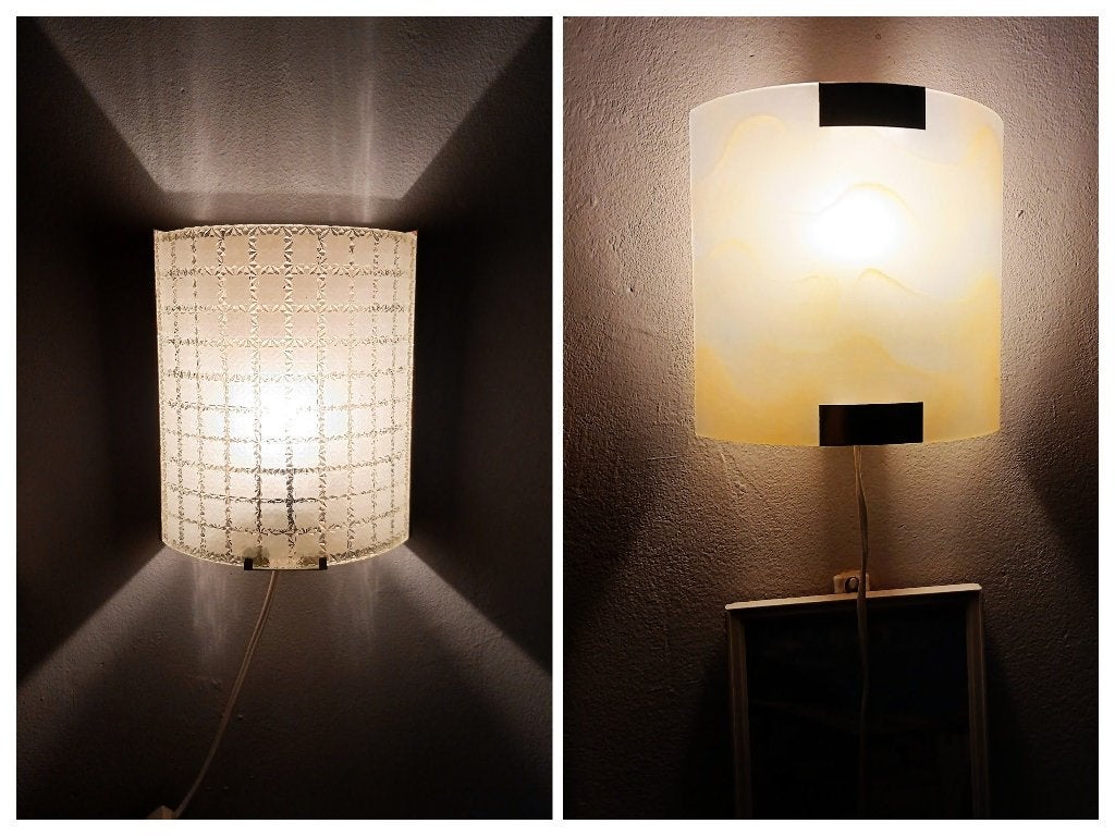 Wandlamp retro vintage 2 modellen vintage, Huis en Inrichting, Lampen | Wandlampen, Ophalen of Verzenden, Gebruikt, Glas