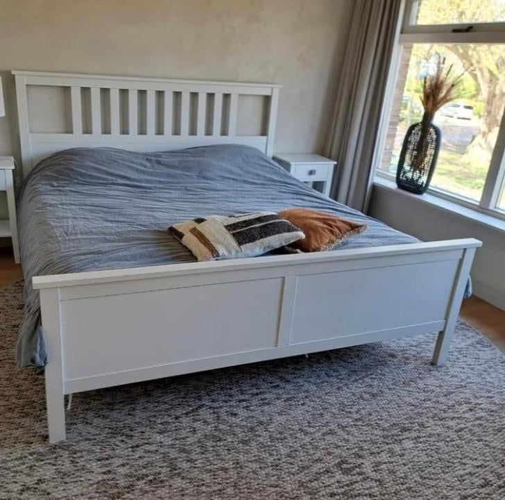 Ledikant ikea 160x200, Ophalen, Gebruikt, Wit, Tweepersoons