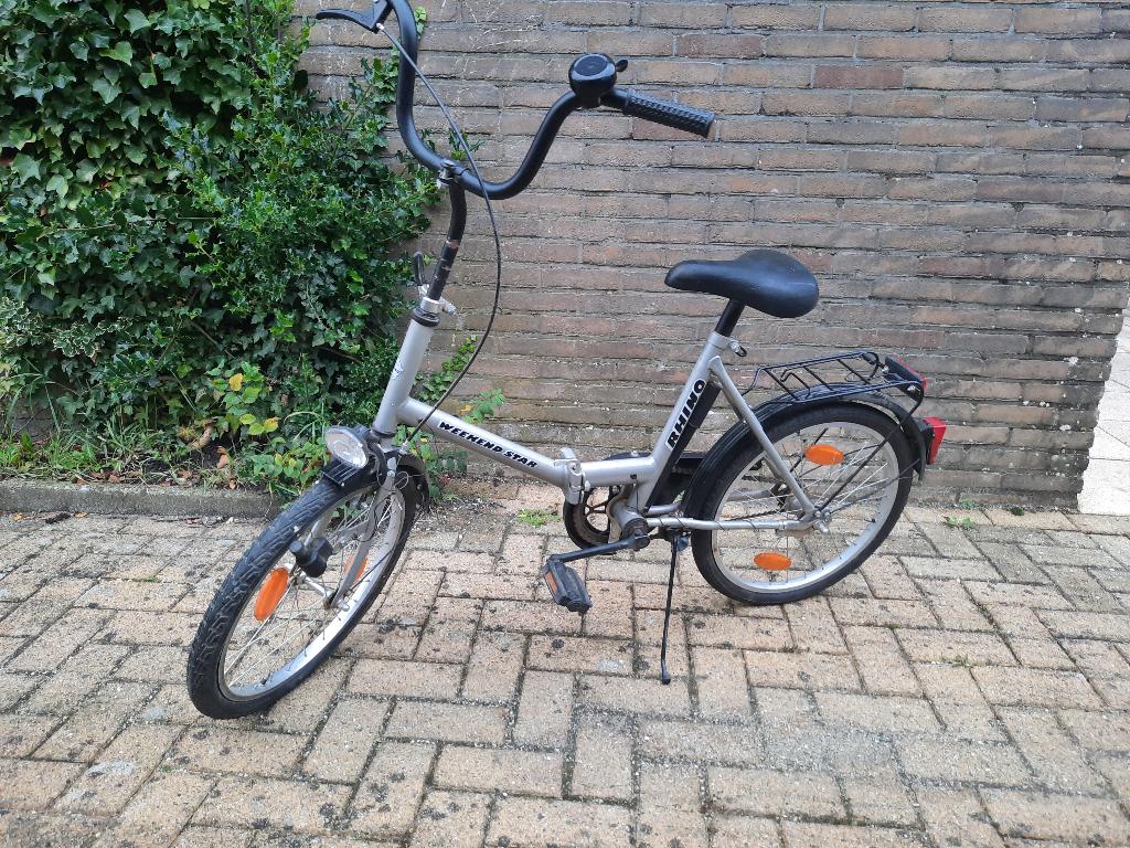 Vouwfiets, Terugtraprem, Gebruikt, 18 tot 20 inch, Deels opvouwbaar