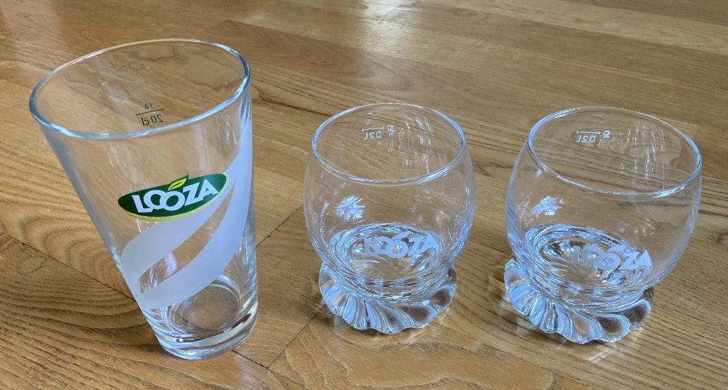 Limonadeglas Looza 3 stuks vintage, Ophalen of Verzenden, Zo goed als nieuw, Overige typen