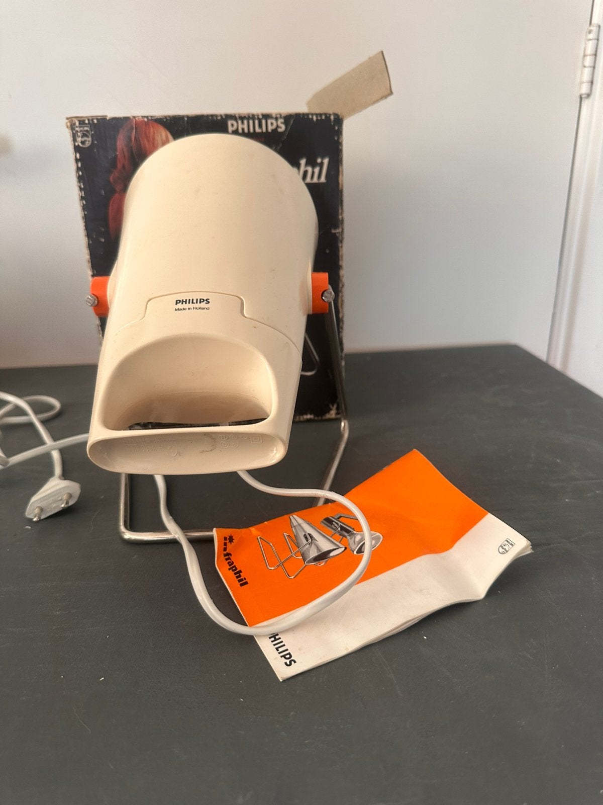 Vintage Philips Infraphil rode lamp (Doos met Handleiding), Ophalen of Verzenden, Gebruikt, Philips