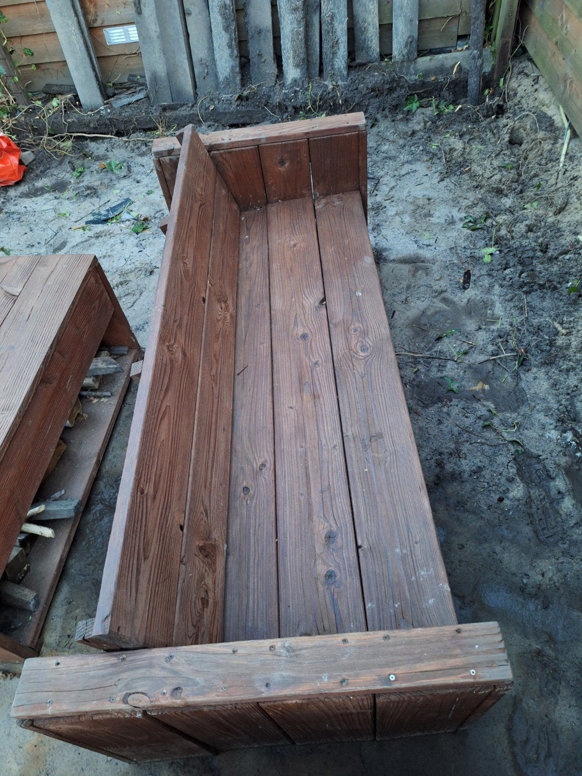 Houten Bankje en Stoel voor Tuin, Ophalen, Gebruikt, Hout