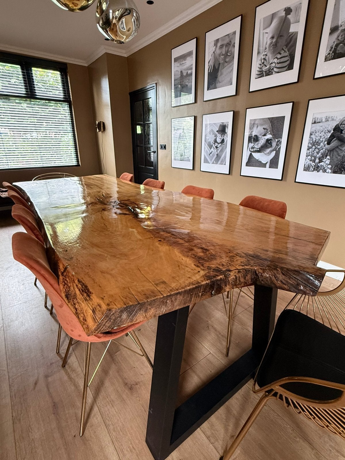Unieke massief houten boomstamtafel – bijna 3 meter, Ophalen, 100 tot 150 cm, 200 cm of meer, Zo goed als nieuw