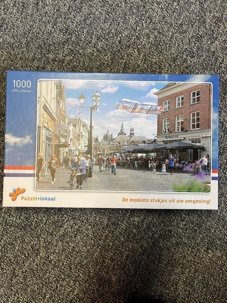 legpuzzel (Puzzel lokaal: markt Den Bosch) 1000 stukjes, Ophalen of Verzenden, 500 t/m 1500 stukjes, Zo goed als nieuw, Legpuzzel