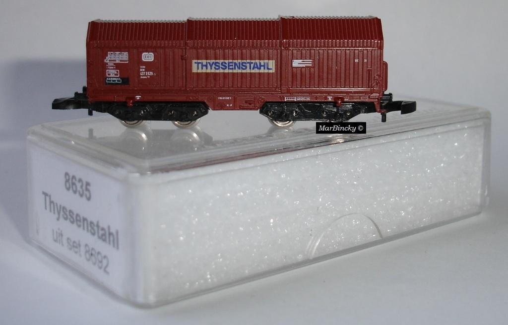Märklin Z 8635 Telescoop Huifwagen Thyssenstahl !, Hobby en Vrije tijd, Modeltreinen | Overige schalen, Gelijkstroom, Wagon, Ophalen of Verzenden