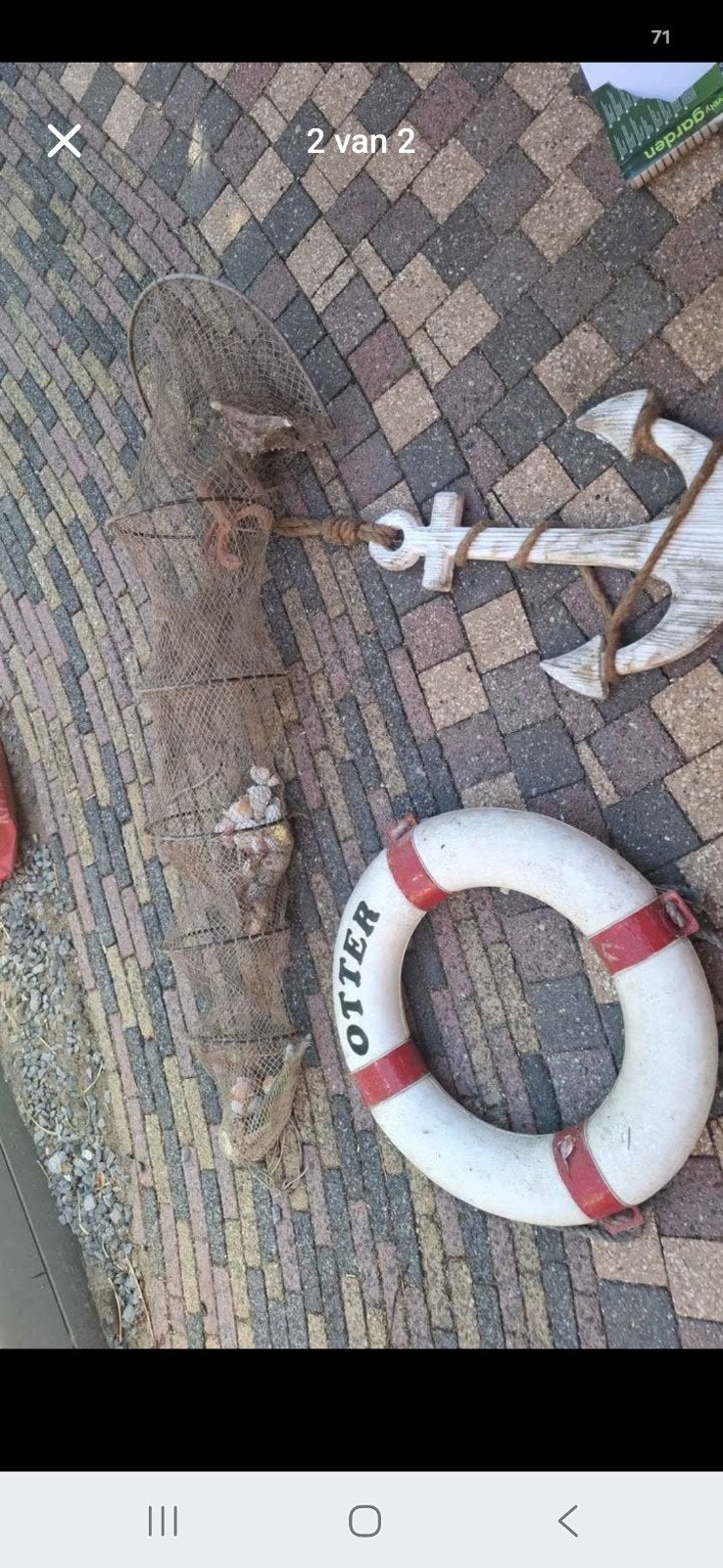 decoratie,fuik  boei en anker, ook matroos petje, Ophalen, Gebruikt