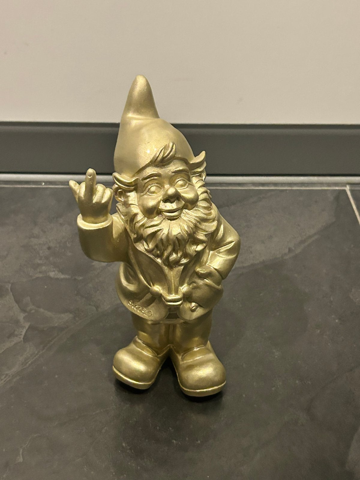 Gouden Tuinkabouter  Decoratiebeeld, Gebruikt, Kunststof, Ophalen of Verzenden, Goud