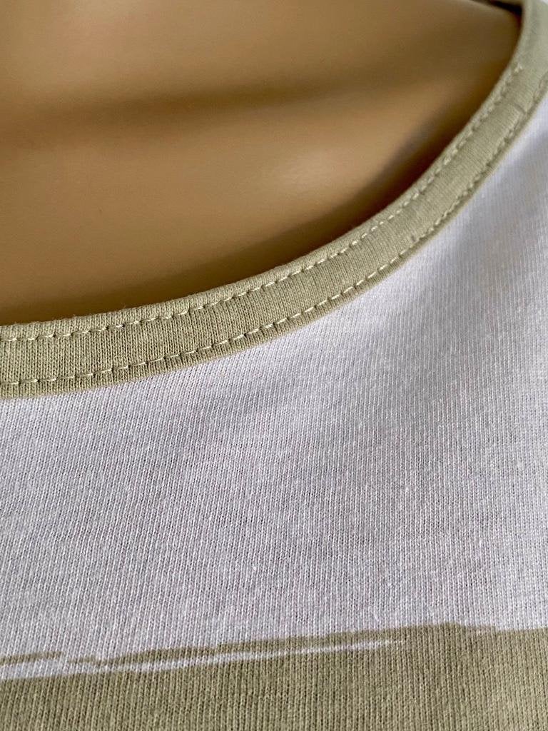 J362 Manguun maat L=42/44 T-shirt top wit/geel/roze, Maat 42/44 (L), Ophalen of Verzenden, Zo goed als nieuw, Korte mouw