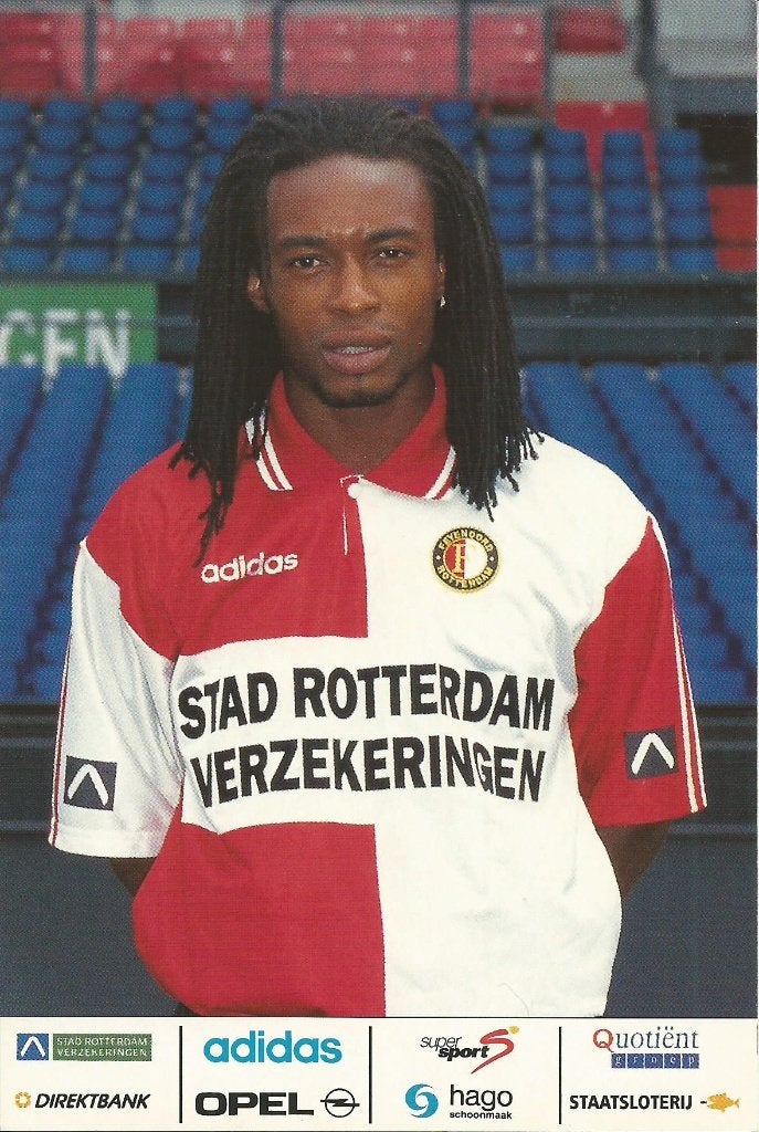 1995-1996 fotokaart Feyenoord 21x, Verzenden, Zo goed als nieuw, Feyenoord, Spelerskaart