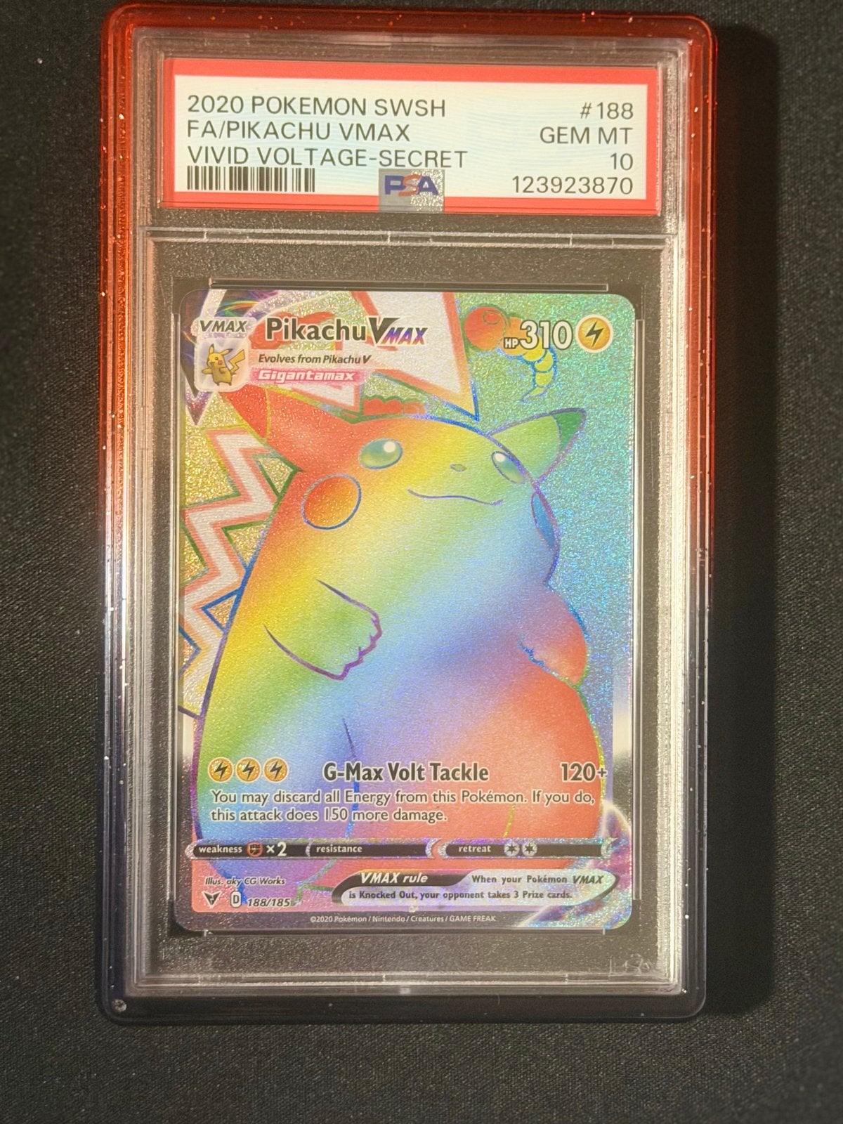 Pikachu VMAX SWSH 188 | PSA 10