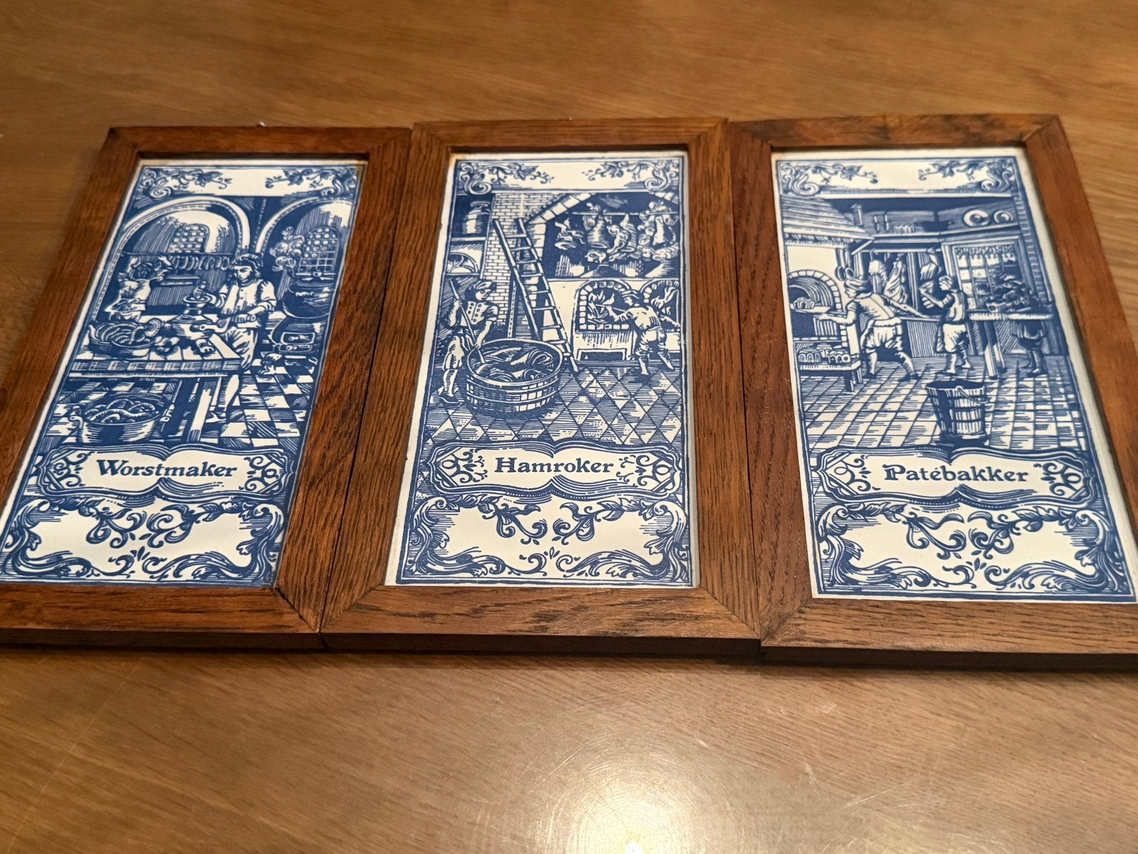Delfts Blauwe Tegeltjes met Beroepen (3 stuks), Ophalen of Verzenden