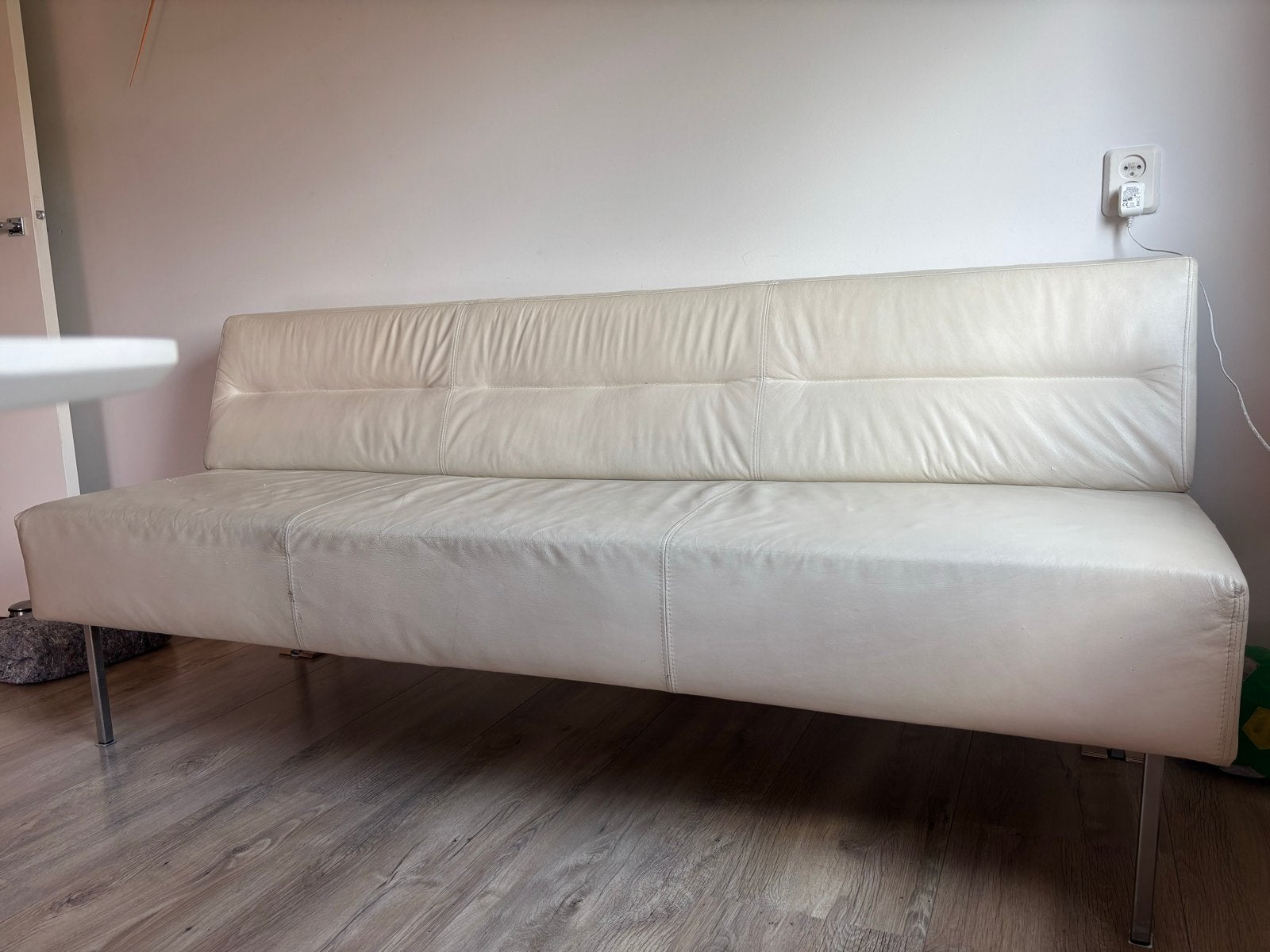 Leren eettafelbank 190 cm, gebruikt, goede zit, Ophalen, Gebruikt, Minder dan 75 cm, 150 tot 200 cm