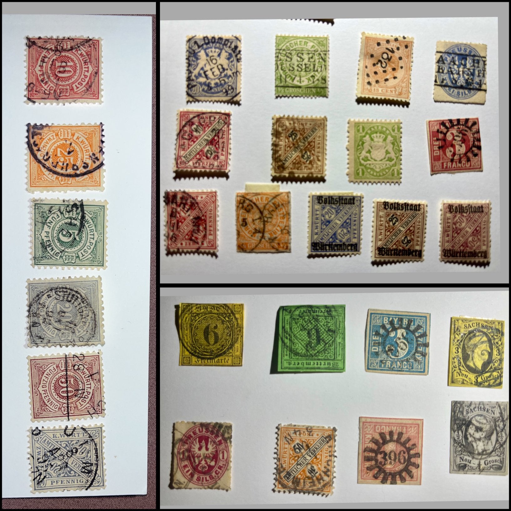 Lot 27x Altdeutschland Württemberg Bayern Baden 1860-1920, Postzegels en Munten, Ophalen of Verzenden, Gestempeld