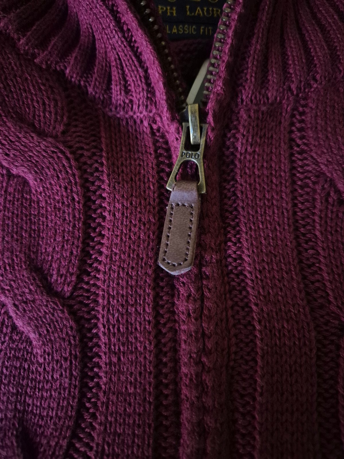 Ralph Lauren kabel trui  met rits maat L, Kleding | Heren, Grote Maten, Ophalen of Verzenden, Zo goed als nieuw