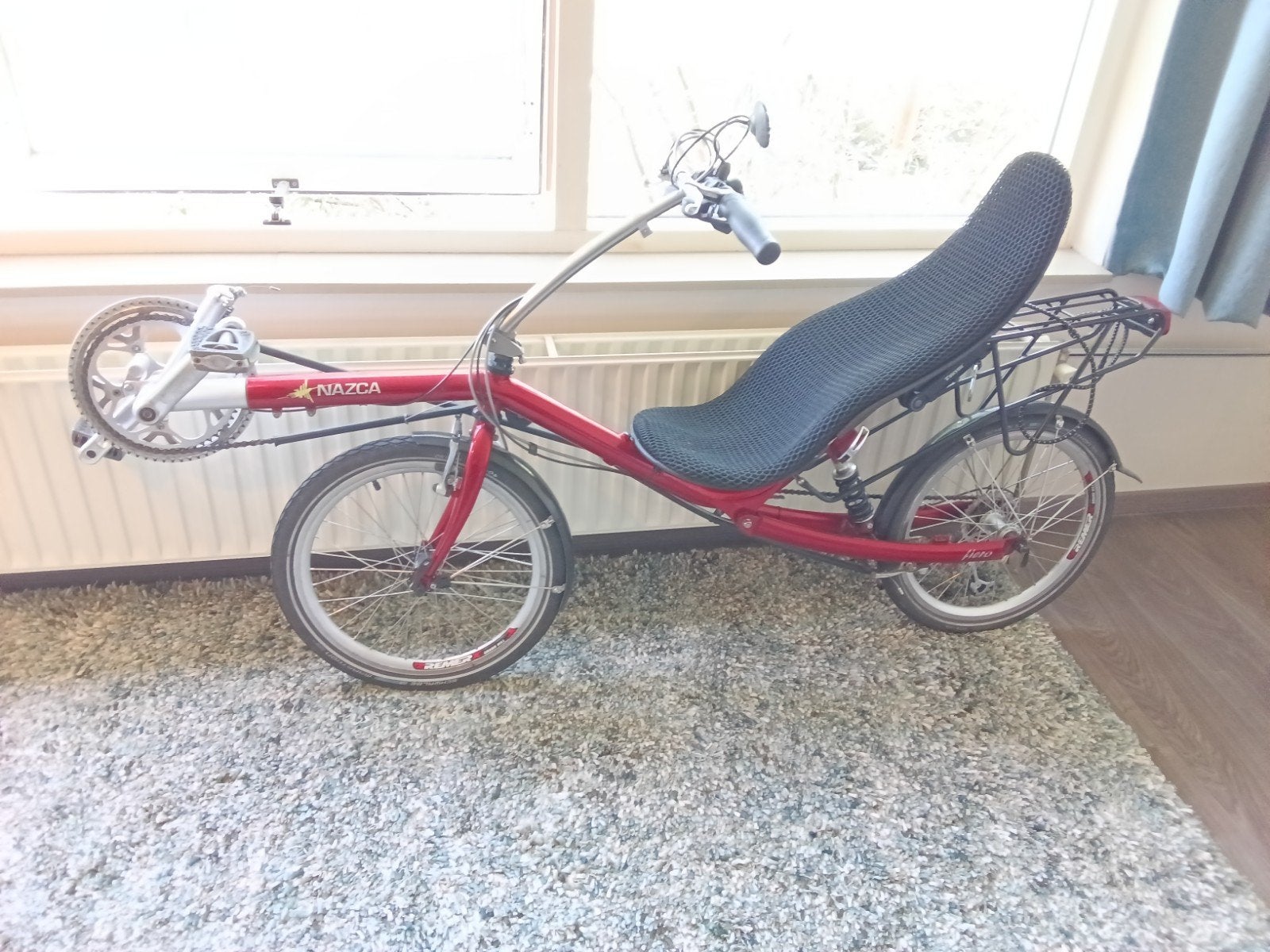 Nazca Ligfiets met slot, reserve tandwielen en fietstassen, Ophalen, Gebruikt, Overige merken