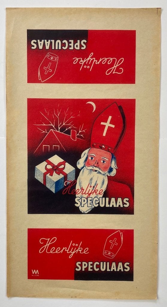 sinterklaas compleet speculaas koekjes etiket jaren 1930, Diversen, Ophalen of Verzenden, Zo goed als nieuw