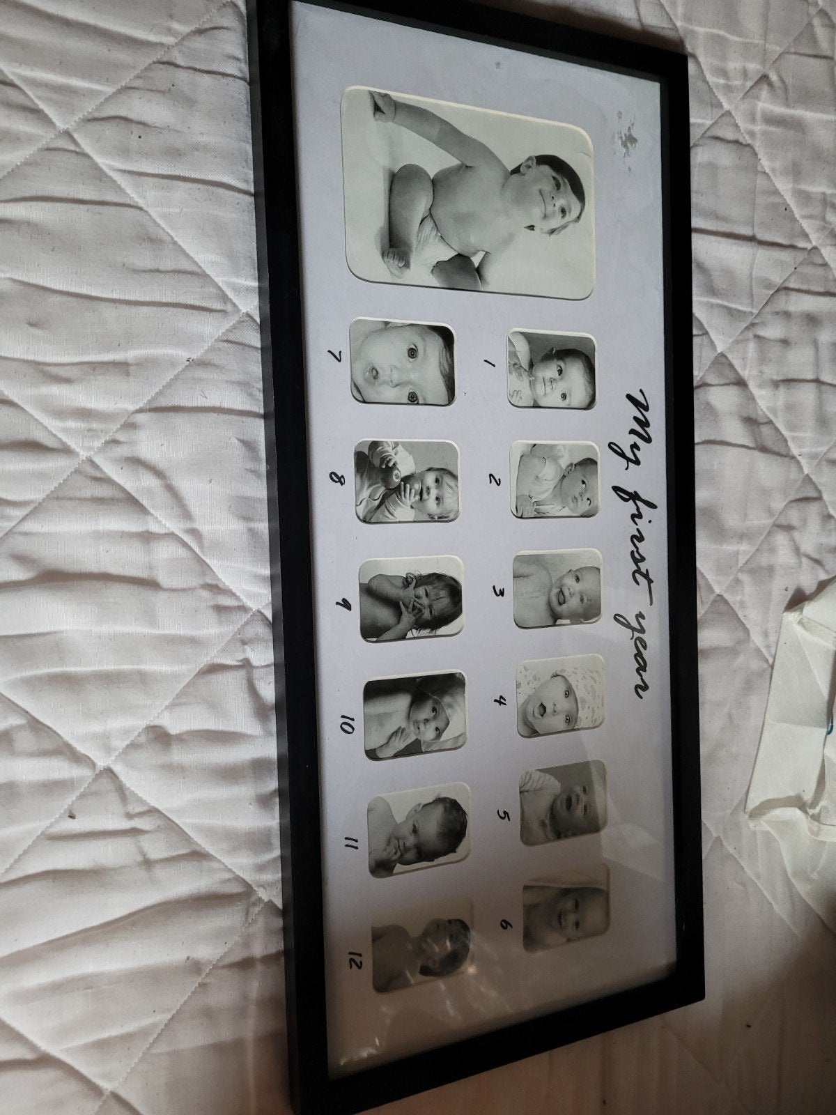 Fotolijst 'My First Year' voor babyfoto's, Ophalen of Verzenden, Gebruikt, Hout