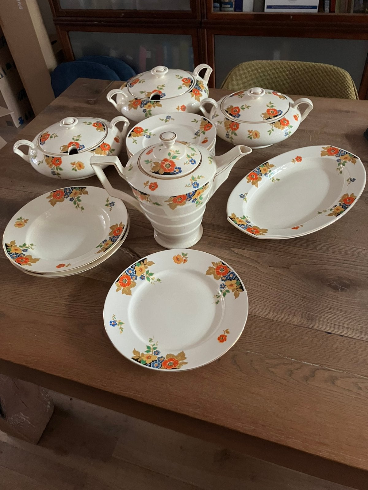 Servies delen oostind.kers, Mosa Maastricht, ook los te koop, Antiek en Kunst, Ophalen of Verzenden