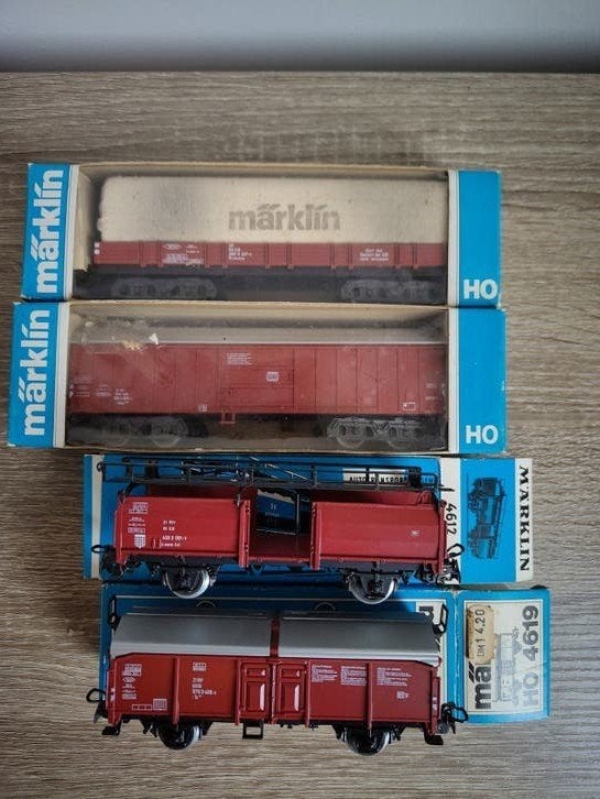Märklin goederenwagens 4460 4475 4612 4619, Ophalen of Verzenden, Wisselstroom, Wagon, Märklin