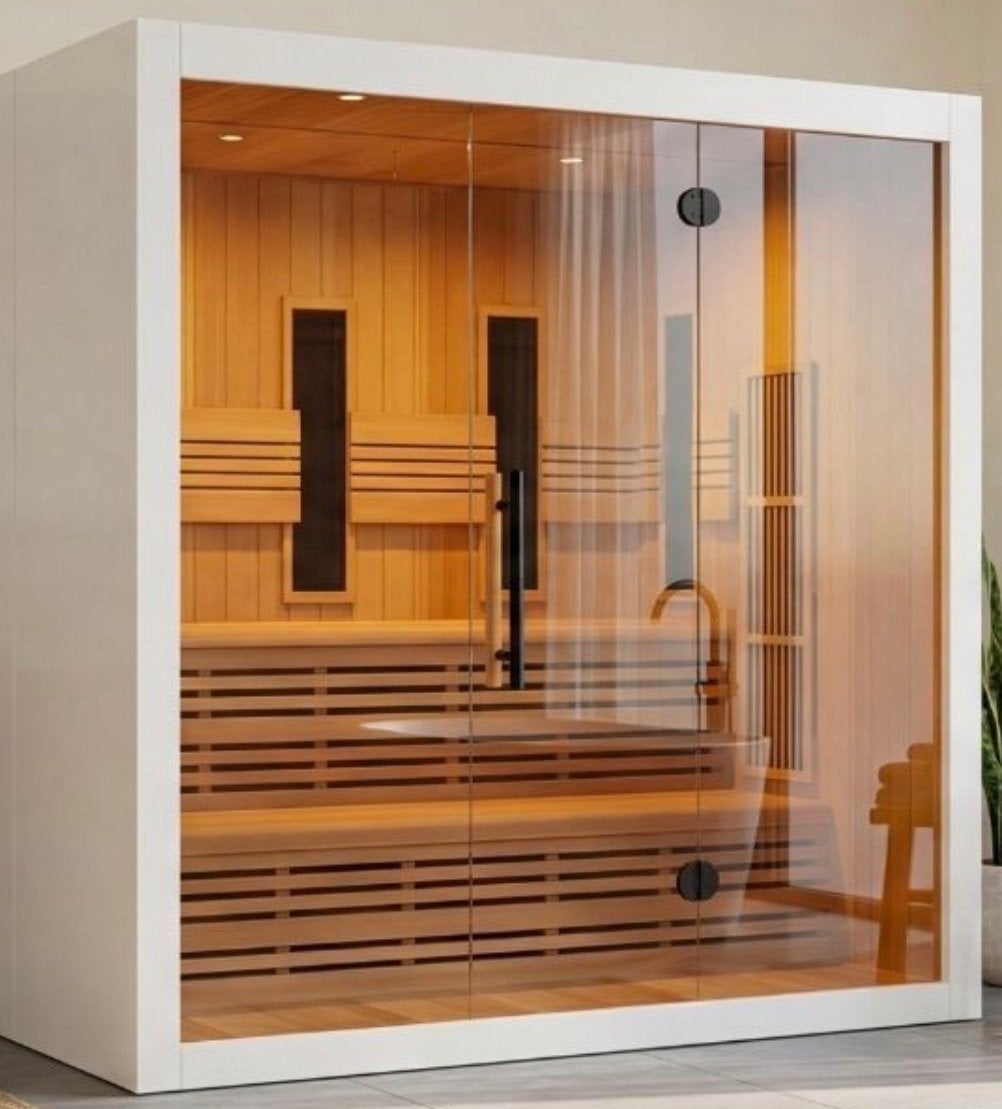 Therapeutische Infrarood Sauna - 2 liggend / 4 zittend, Sport en Fitness, Sauna, Ophalen, Zo goed als nieuw, Infrarood, Complete sauna