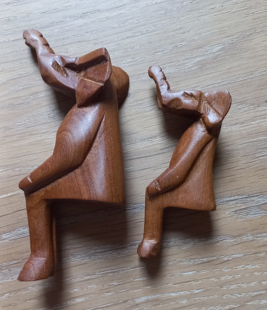 Teakhouten dieren houtsnijwerk Teak hout @DOC61, Hout, Ophalen of Verzenden, Zo goed als nieuw, Scandinavisch