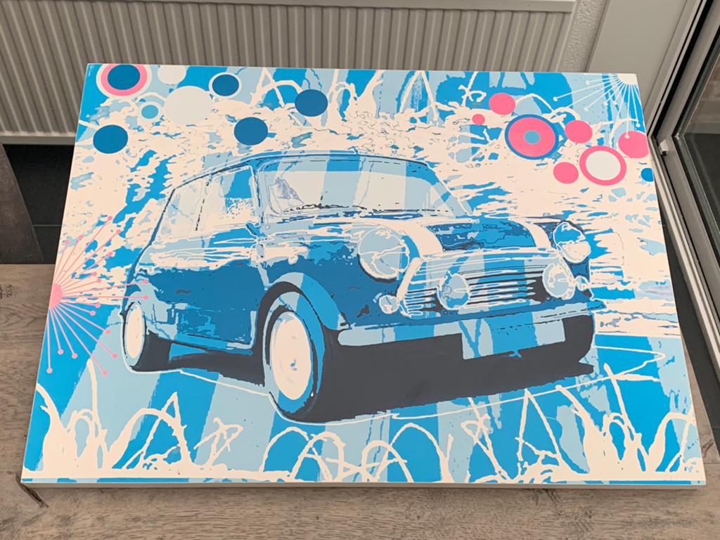 Houten schilderij mini, Antiek en Kunst, Ophalen