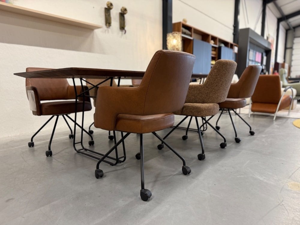 6 Nieuw Gealux Mango eetkamerstoel Stof leer bruin Stoel, Bruin, Nieuw, Ophalen of Verzenden, Gealux