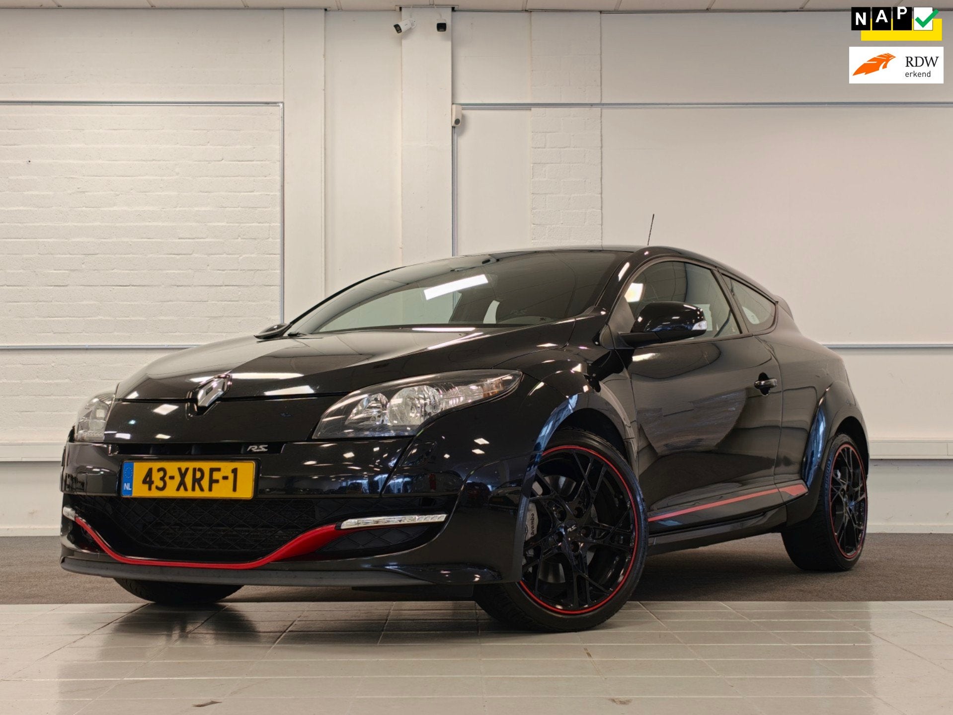 Renault Mégane Coupé 2.0 T Renault Sport 265pk 2e Eigenaar, Auto's, Voorwielaandrijving, Stof, Gebruikt, Zwart