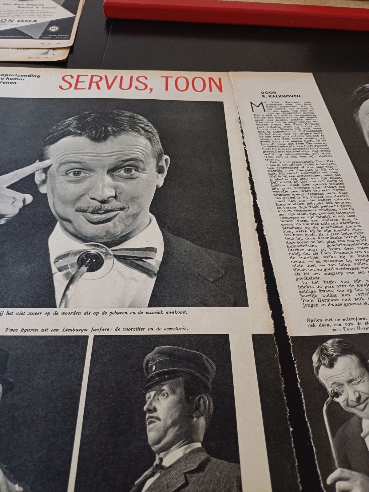 artikel over Toon Hermans  Servus Toon 1957, Verzamelen, Ophalen of Verzenden, Gebruikt, Boek, Tijdschrift of Artikel