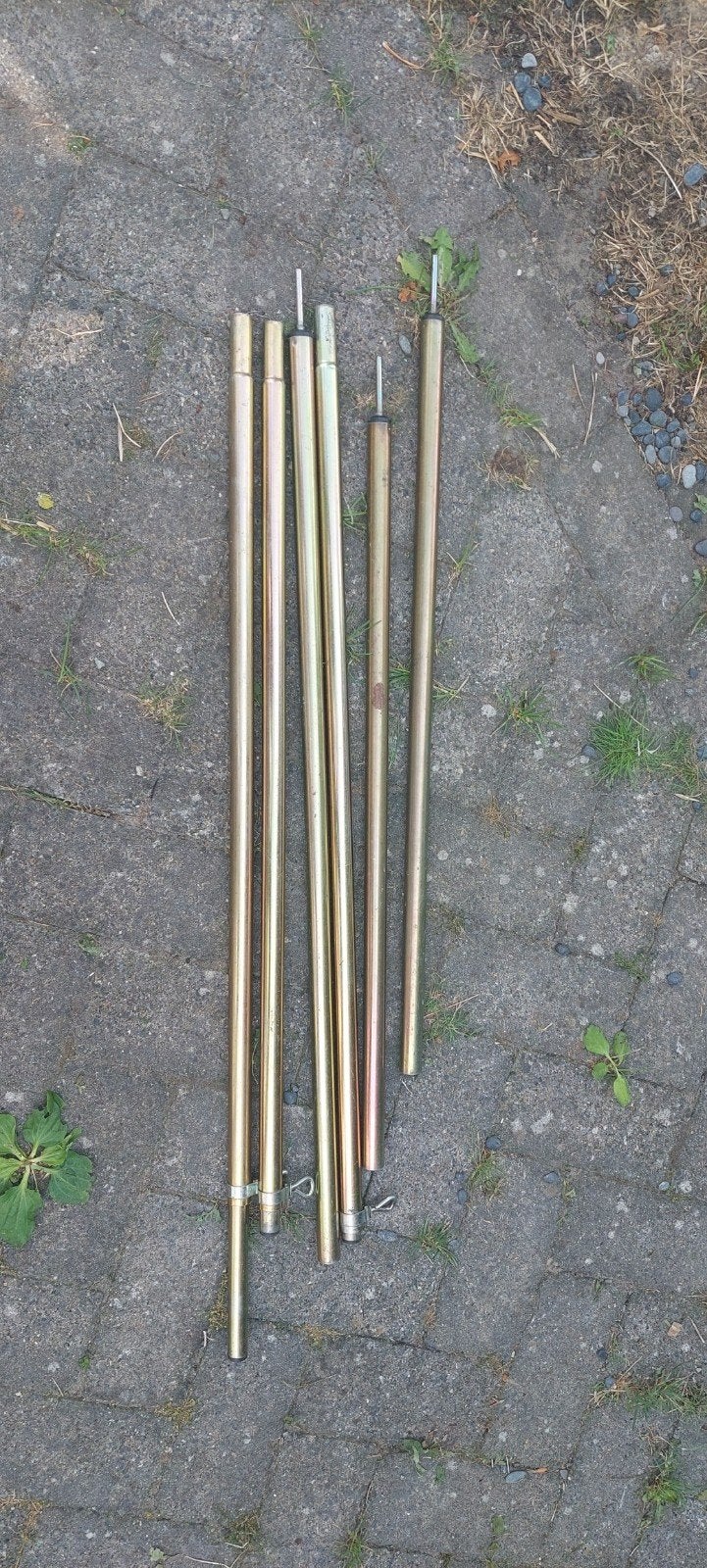 Set van 3 tentstokken / luifelstokken, Caravans en Kamperen, Tentaccessoires, Ophalen of Verzenden, Gebruikt
