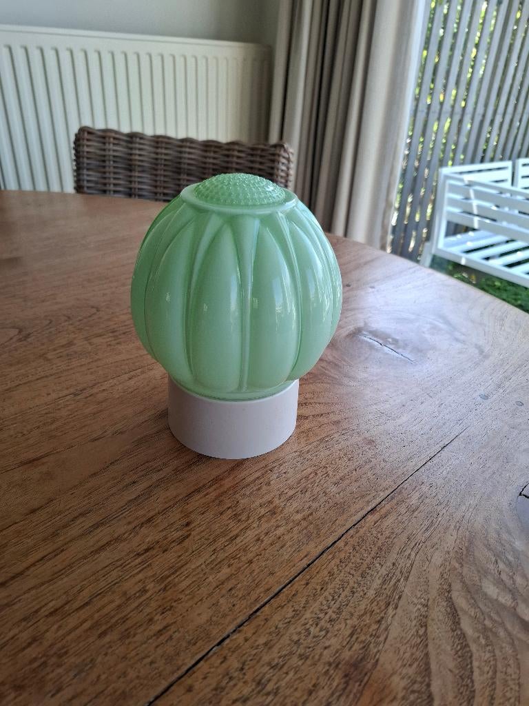Antiek licht groene lamp, Ophalen of Verzenden