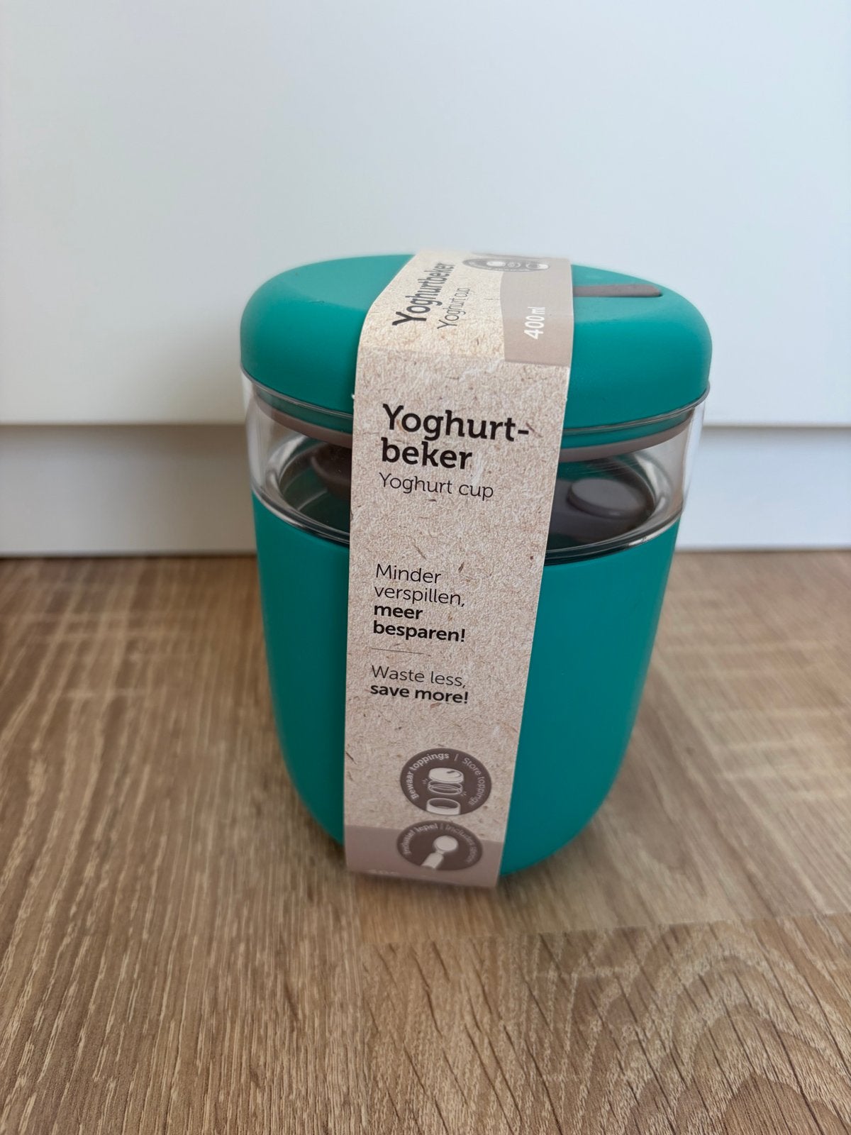 Nieuwe Yoghurtbeker 400ml - Ideaal voor onderweg!, Overige typen, Ophalen of Verzenden, Nieuw, Groen