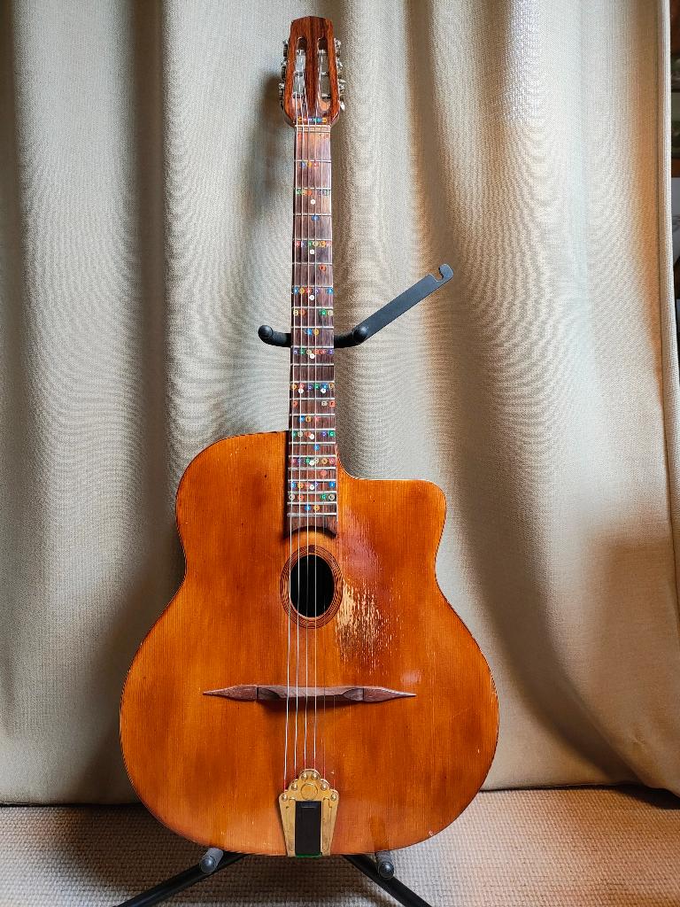 Jannelli Gypsy Jazz Dubbel Top Maccaferry Manouche Selmer, Ophalen of Verzenden, Gebruikt, Overige typen, Met koffer