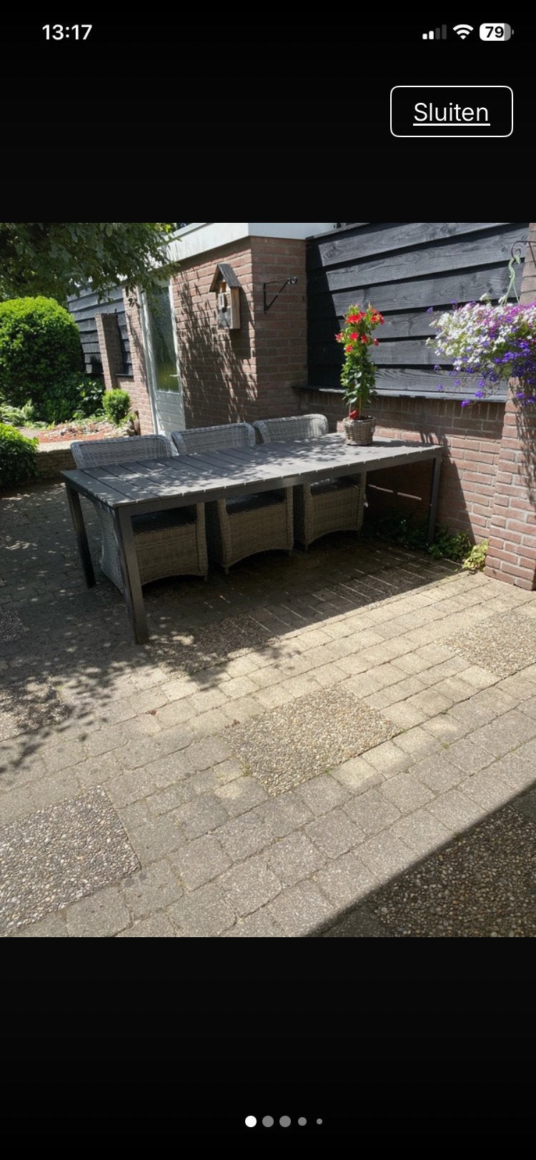 Intenso tuintafel grijs 220/100cm, Ophalen, Gebruikt, Rechthoekig, Overige materialen