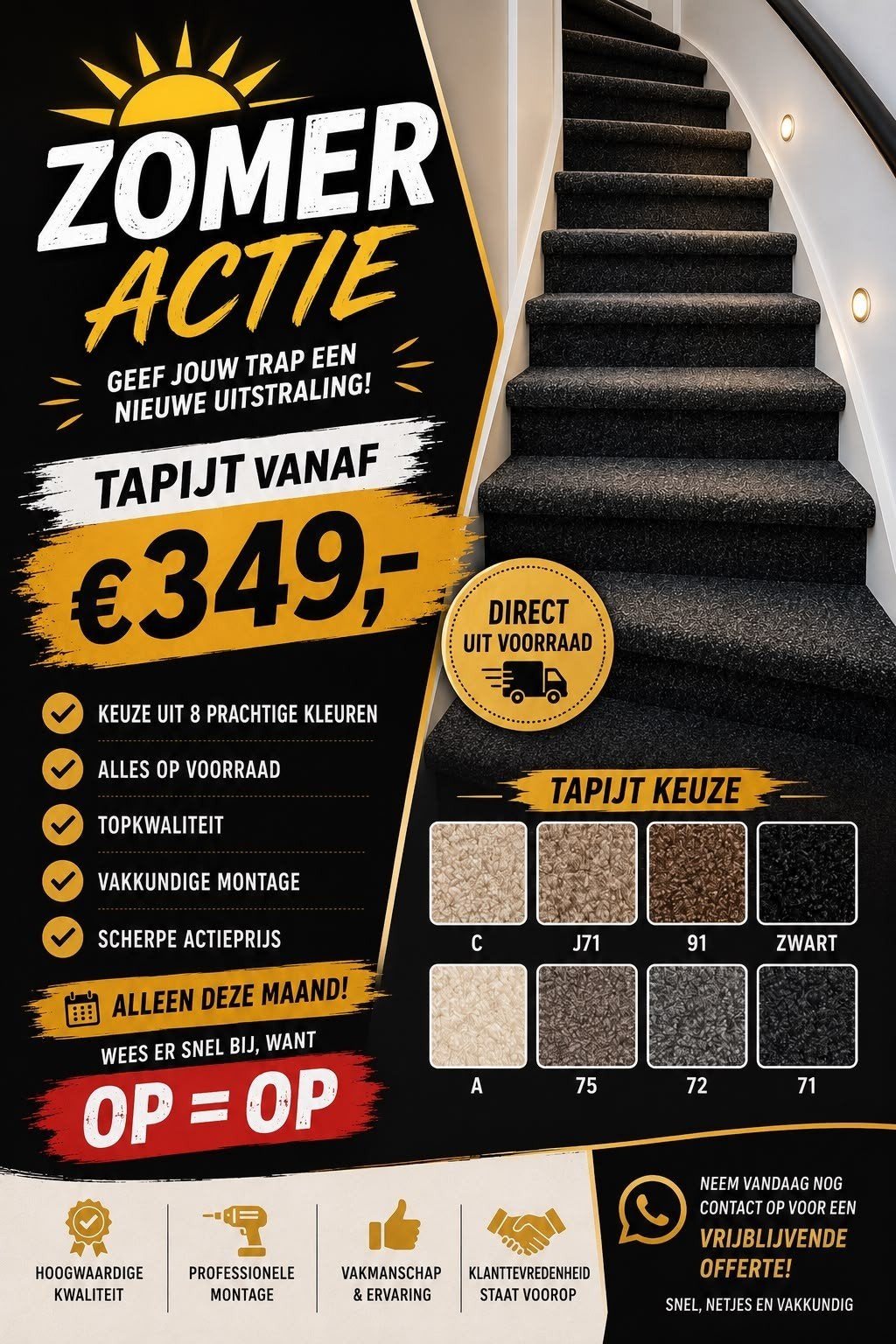 Trapbekleding met tapijt - Stijlvol en warm, Ophalen of Verzenden