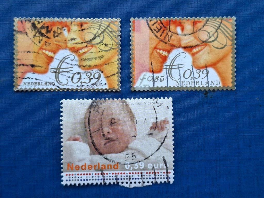 Postzegel NL 2001 3 zegels Geboorte en Huwelijks Euro/Gulden, Postzegels en Munten, Postzegels | Nederland, Ophalen of Verzenden