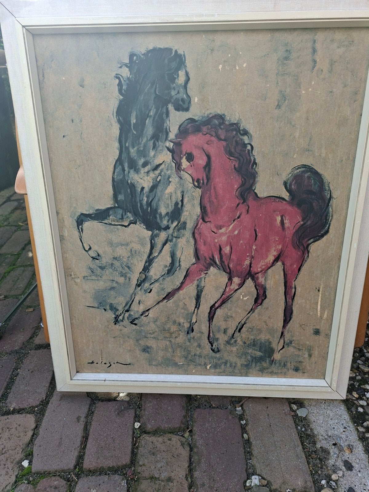 reproductie, schilderij mid century, Ophalen of Verzenden