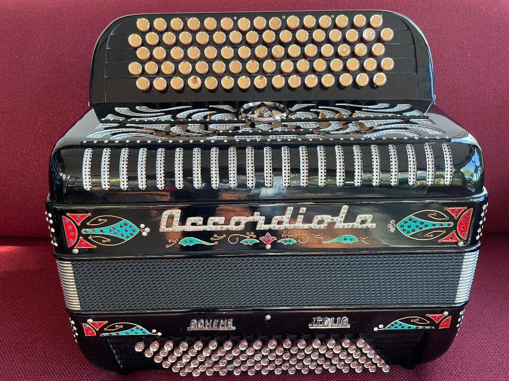 Mooie kleine Accordiola Bohème knopaccordeon .BGriff.Musette, Gebruikt, Met koffer, Ophalen of Verzenden, Accordiola