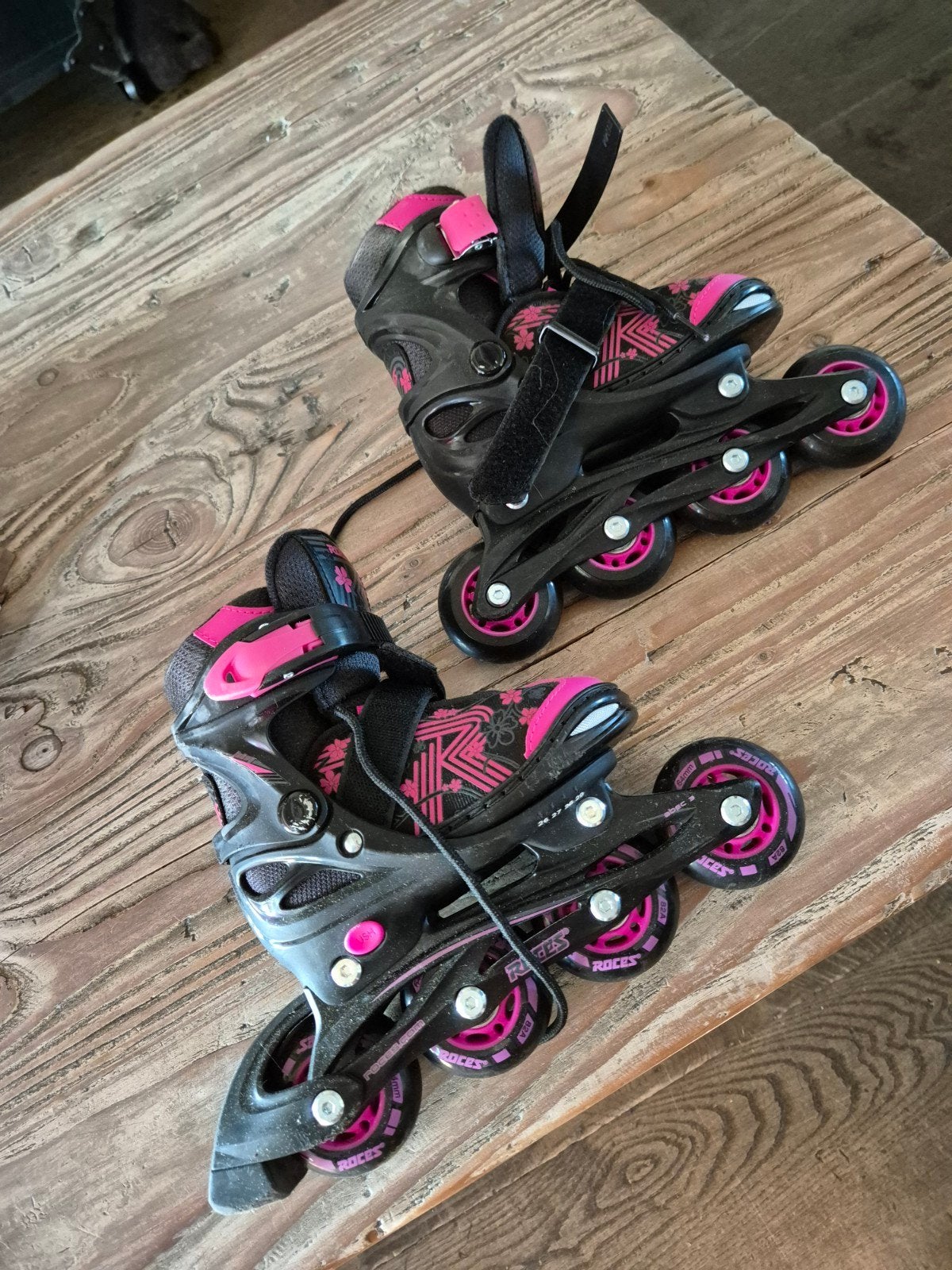 Roces verstelbare inline skates, maat 26-29, zwart/roze, Ophalen, Verstelbaar, Kinderen, Zo goed als nieuw