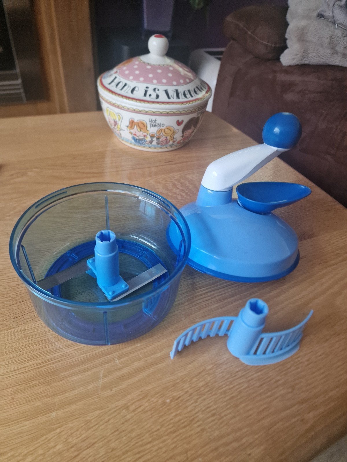 Tupperware Quick Chef - Handige Keukenhulp, Blauw, Overige typen, Ophalen of Verzenden, Met deksel