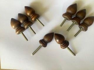 houten tollen torentjes siertoppen met schroefdraad, Antiek en Kunst, Antiek | Klokken, Ophalen