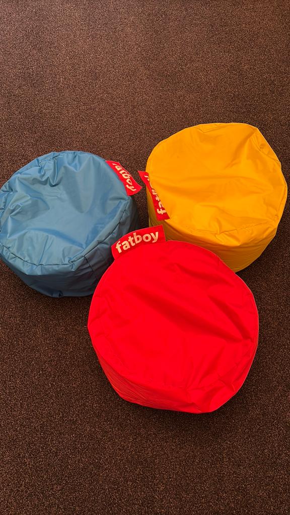 Fatboy Point zitzakken in rood, geel en blauw - Zeer goede s, Ophalen, Zo goed als nieuw, Rood, Zitzak