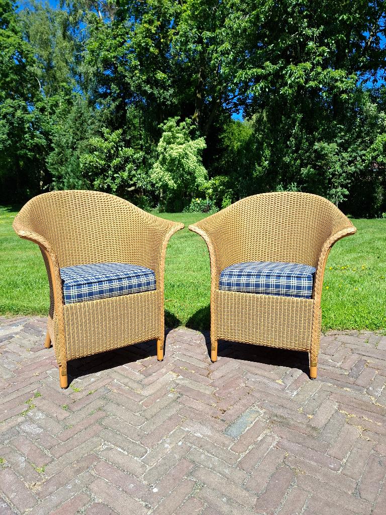 2 Lloyd loom stoelen als nieuw., Huis en Inrichting, Stoelen, Ophalen, Overige materialen, Twee, Overige kleuren