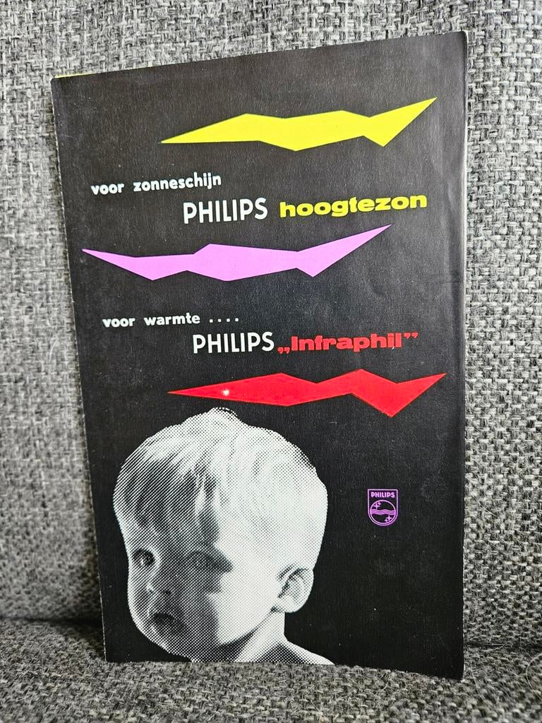 Vintage Philips Hoogtezon & Infraphil Folder, Boeken, Catalogussen en Folders, Folder, Verzenden, Zo goed als nieuw, Philips