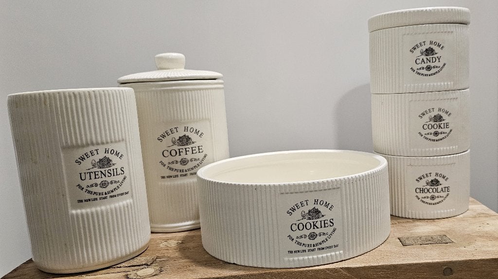 "SWEET HOME" SERVIES, Beige, Gebruikt, Ophalen of Verzenden, Voorraadpot