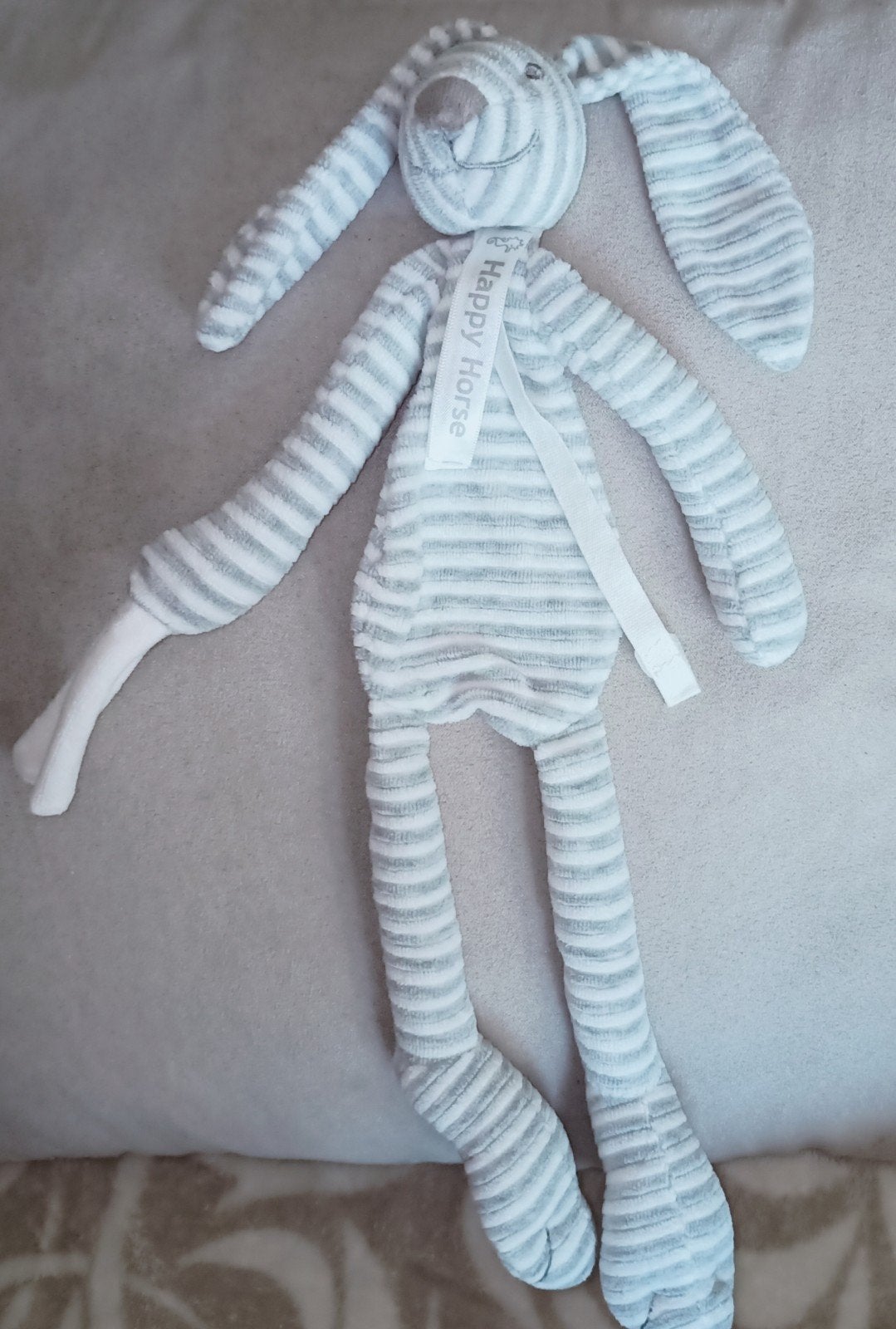 Happy horse rabbit reece, konijn grijs wit gestreept. 2019., Kinderen en Baby's, Speelgoed | Knuffels en Pluche, Overige karakters
