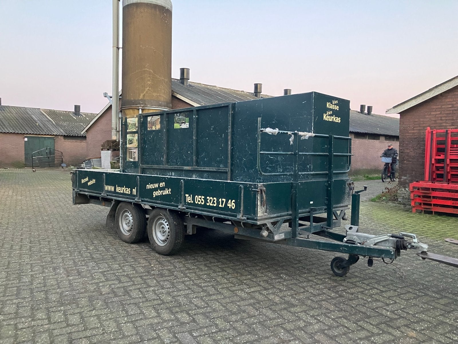 Aanhangwagen met opbouw - glasrek, Ophalen of Verzenden, Gebruikt