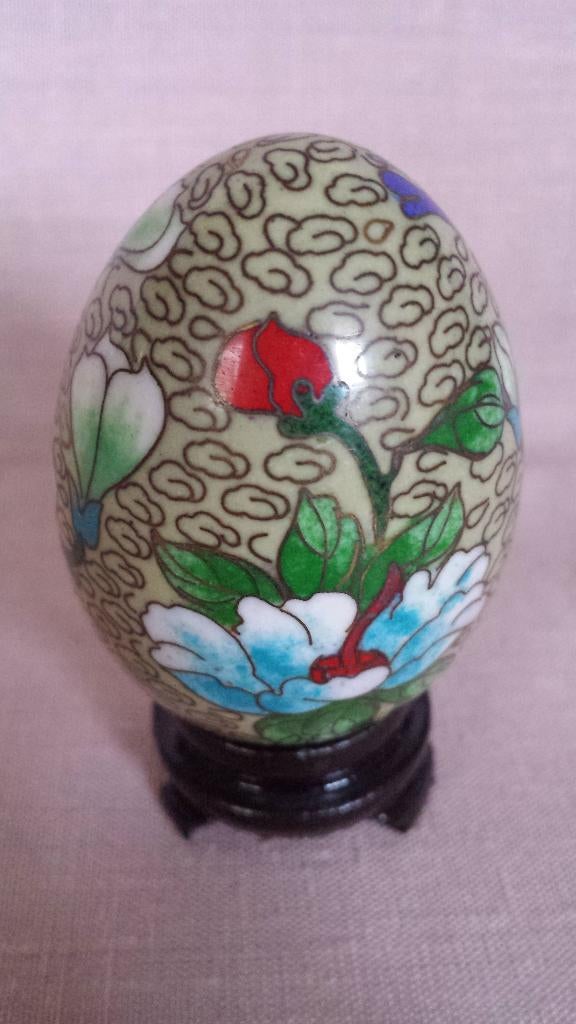 Cloisonné EI <> Tulpenboom BLOEM <> Chinees Sierei Hg 6,5 cm, Ophalen of Verzenden