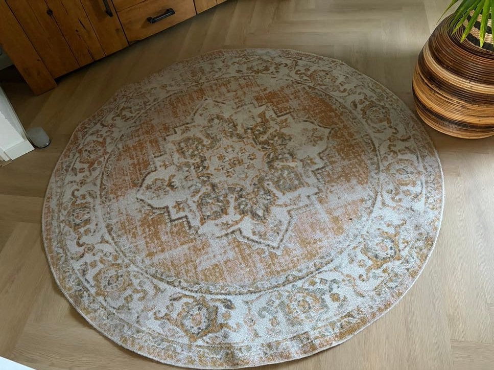 Rond vloerkleed 200cm doorsnede - Fraai Home & Living, Huis en Inrichting, Gebruikt, Rond, Ophalen of Verzenden, 200 cm of meer